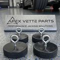 C5 C6 corvette lift pucks on epoxy floor 